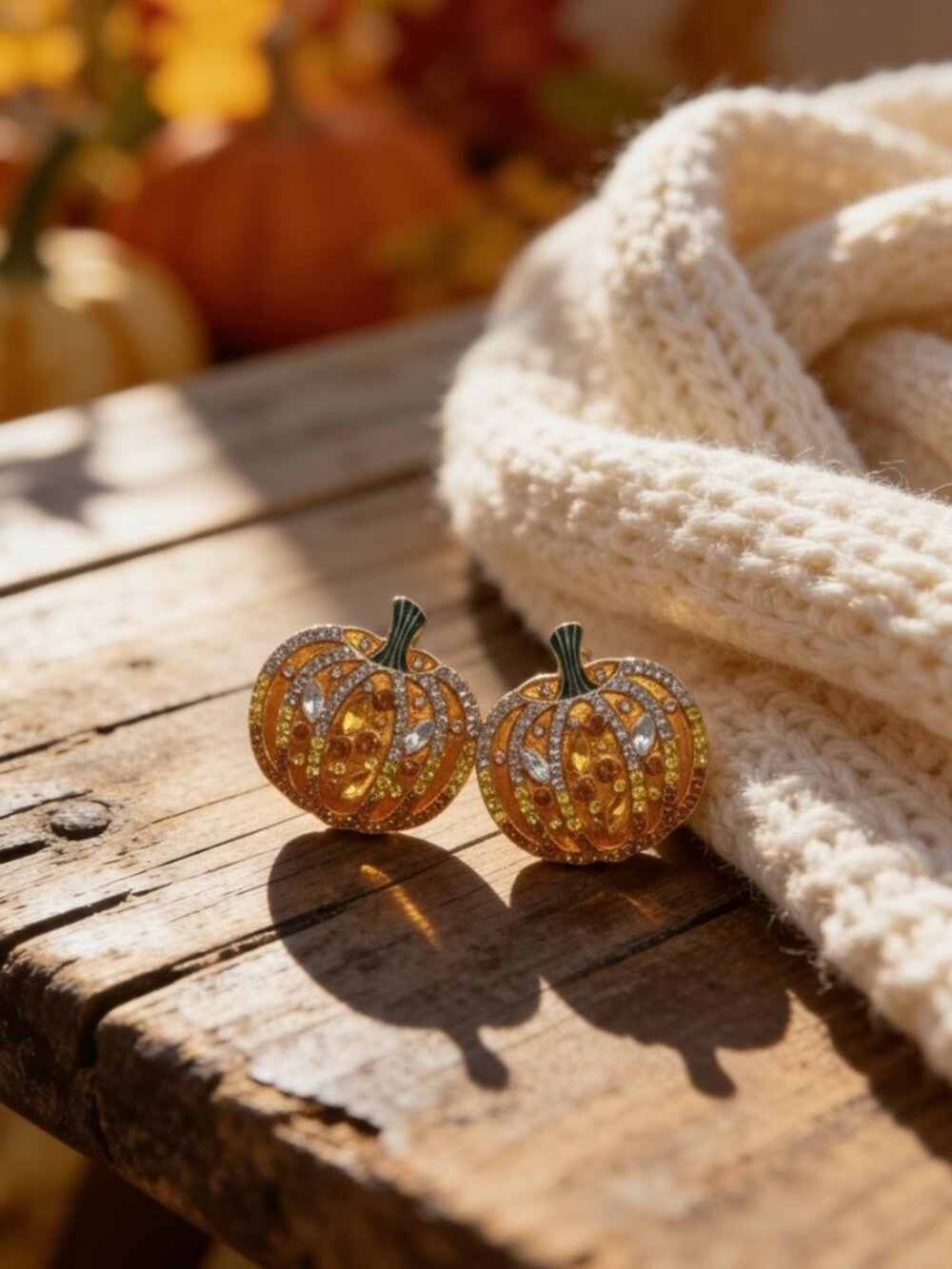Handmade Pumpkin Stud Earrings